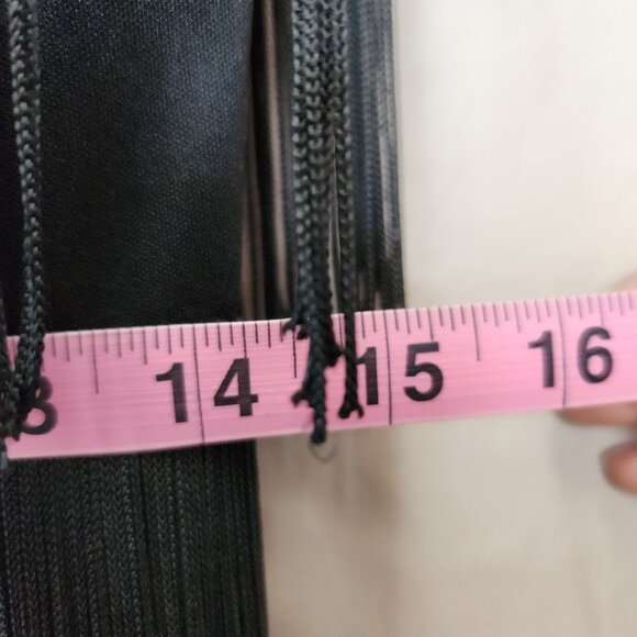 Vintage Black All Over Fringe Flapper Dress Sleeveless Party Dress - Picture 7 of 10